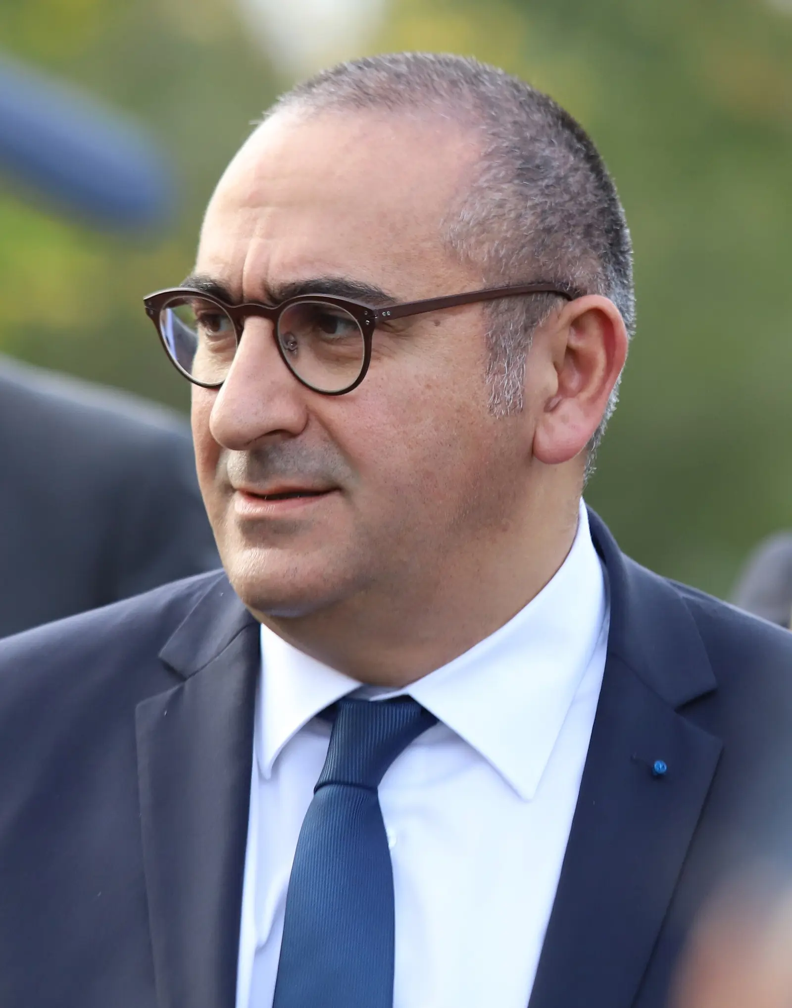 File photo: Laurent Nuñez, then a junior interior minister, visiting the police station in Trappes, 2019.