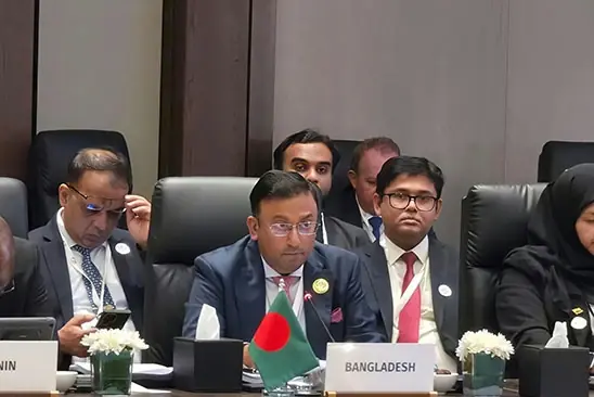 State Minister for Foreign Affairs Humayun Kabir addresses the 52nd session of the OIC Council of Foreign Ministers in Baghdad, October 17, 2026.