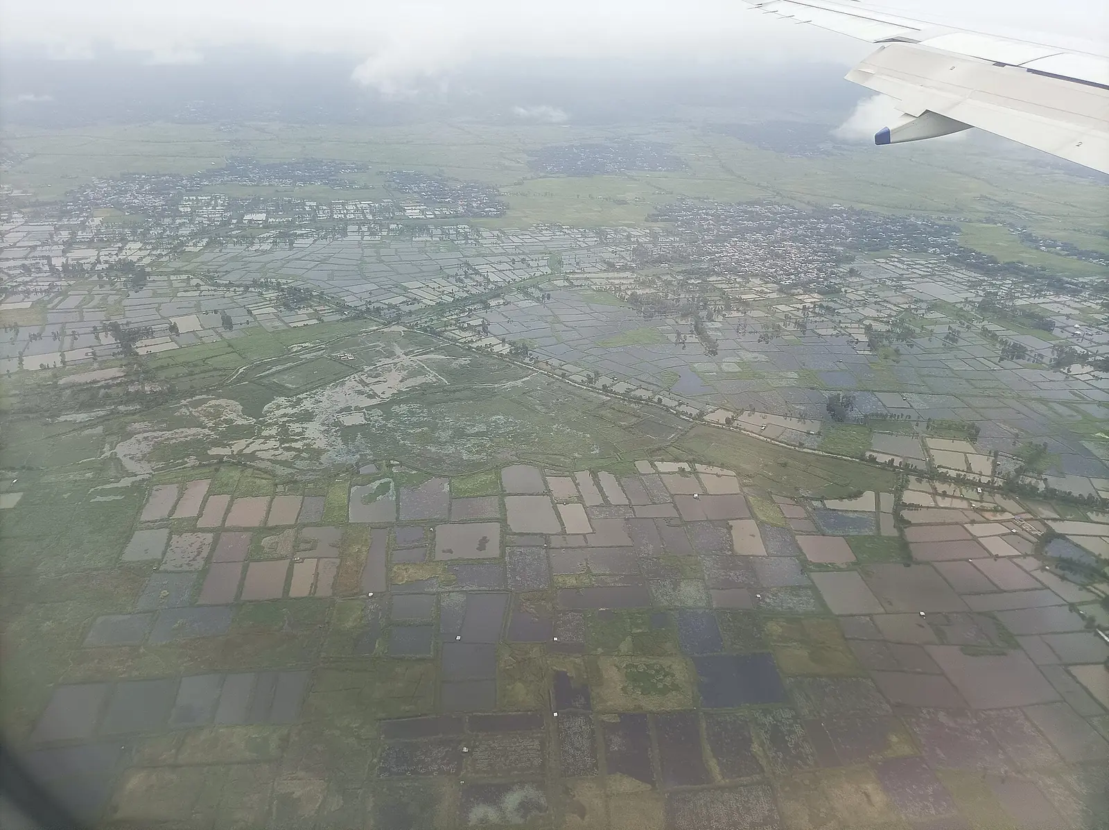 File photo: settlements and farmland in the Imphal Valley seen from an aircraft, 2024.